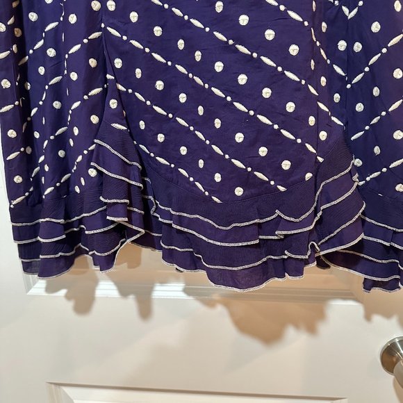 Anthropologie Odille Cotton & Silk Ruffle Bottom Midi Skirt, Size 10 (NWOT) - Picture 3 of 9